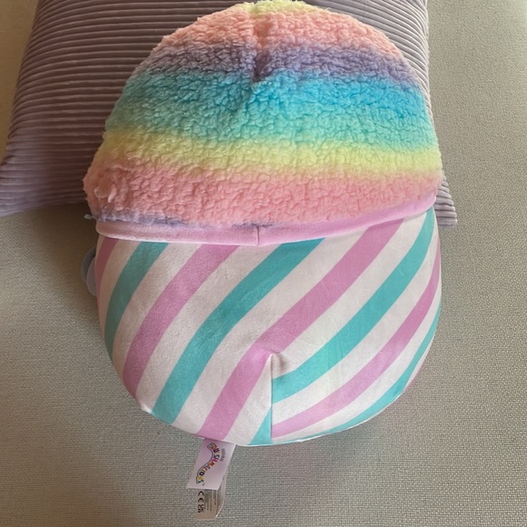 Cotton Candy Rainbow Squishmallow Bevin Pastel Gradient 11” Plush Sherpa fleece - Picture 3 of 4